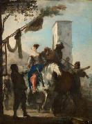 Johann Heinrich Schonfeldt Halt vor dem Gasthaus USA oil painting artist